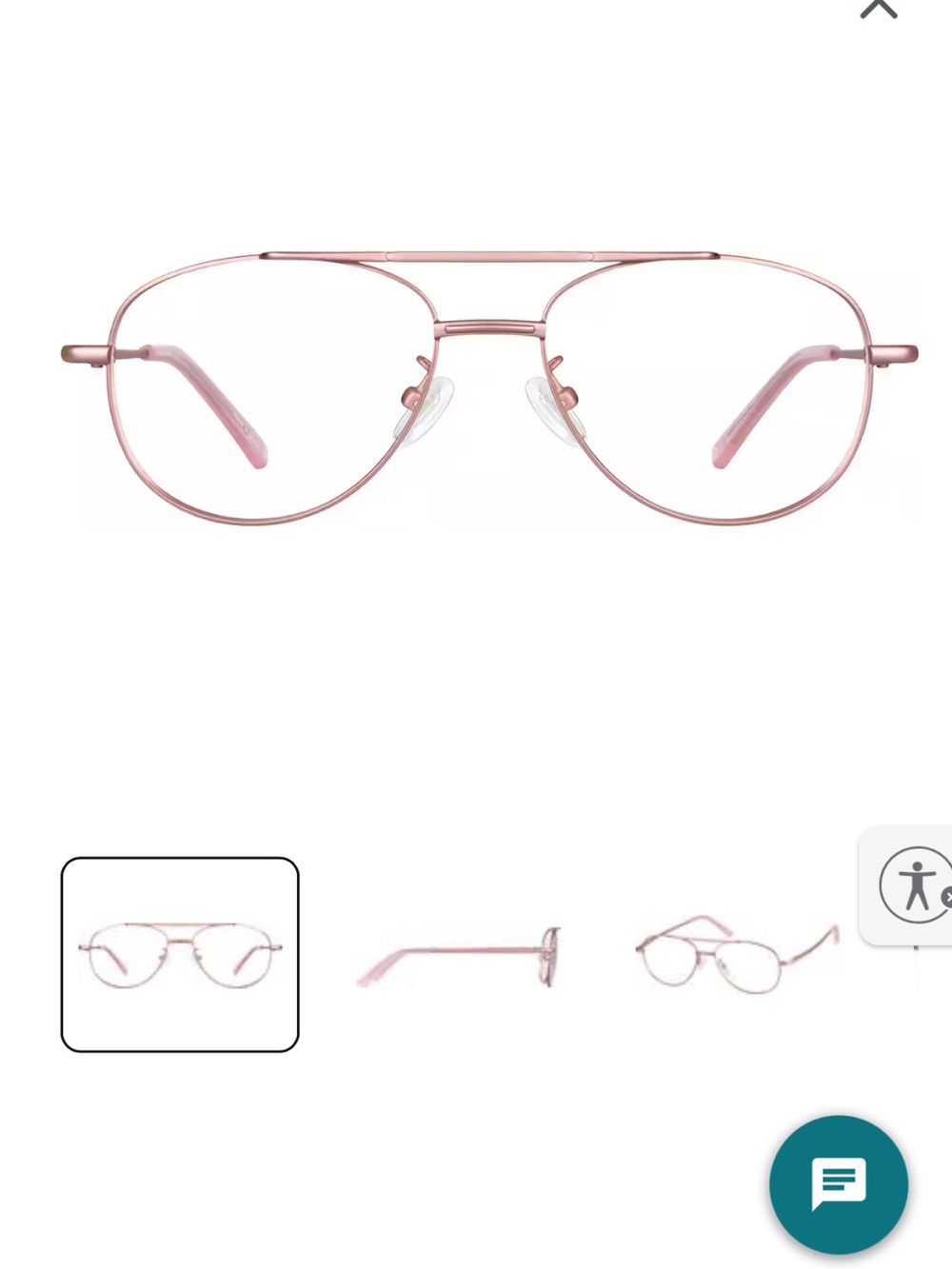 Women's Pink Metal Aviator-Style Glasses
